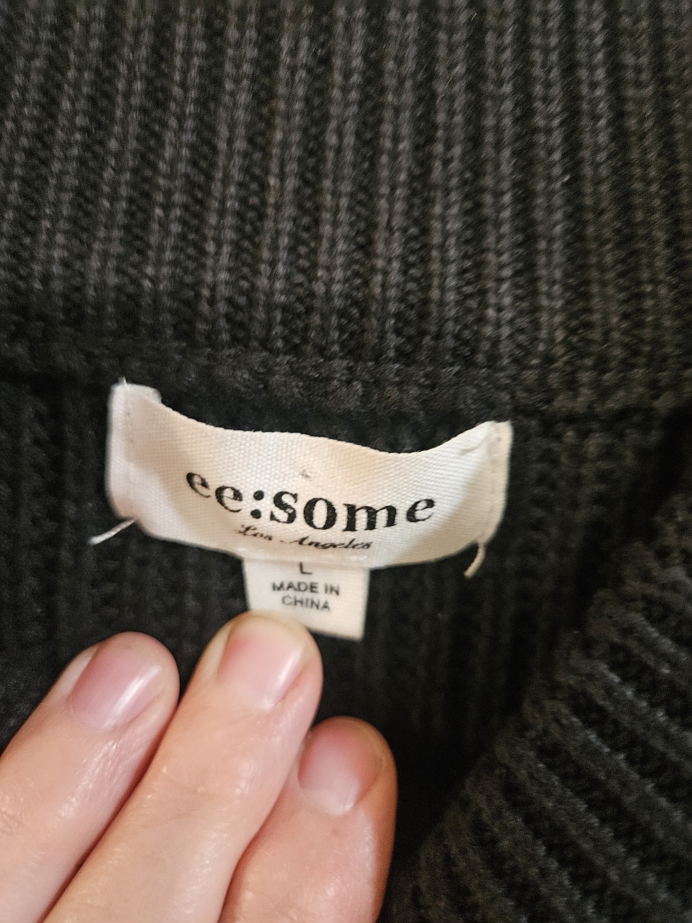 🐈⬛ ee:some Black Ribbed Crewneck Sweater